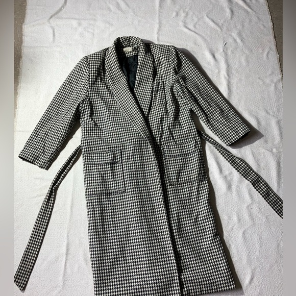 Esprit VINTAGE Long Wool Houndstooth Belted Jacket - Picture 5 of 16